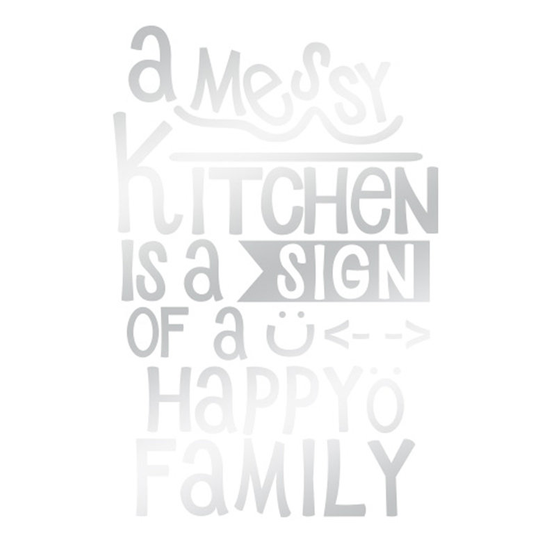 Wall Decal, Shiny Silver, Large