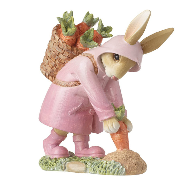 Rabbit In Raincoat Pulling Carrot