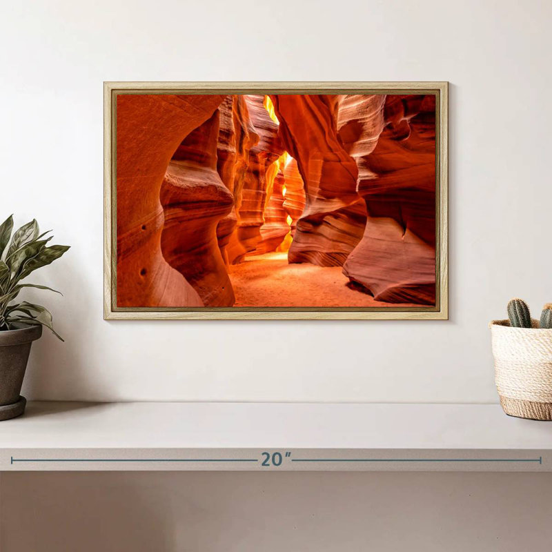 Canyon ensoleillé en Arizona, Cadre flottant en bois naturel, 13 po x 9 po