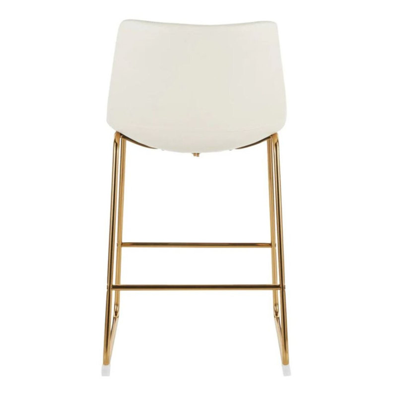 Astros Faux Leather Stool, White