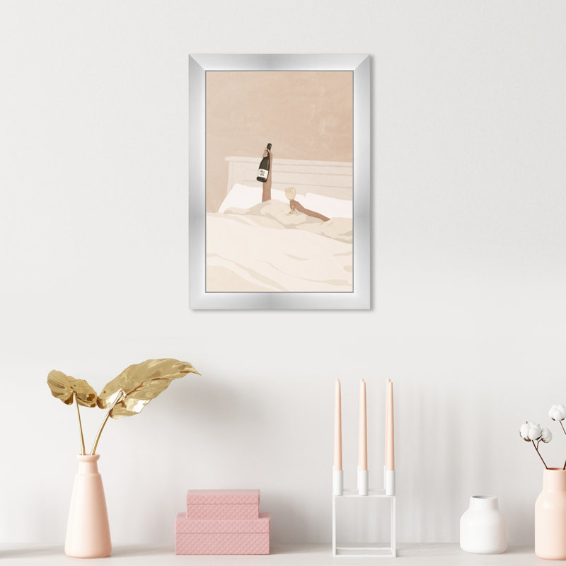«I Toast For You», impression élégante encadrée moderne blanche Bedtime Toast pour chambre