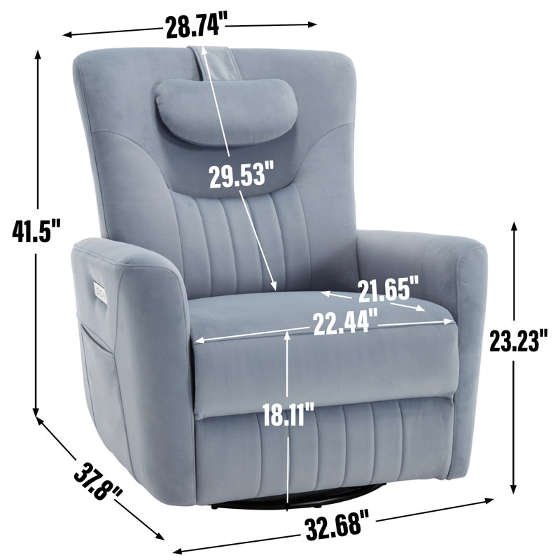 Fauteuil inclinable électrique Humberto, Bleu