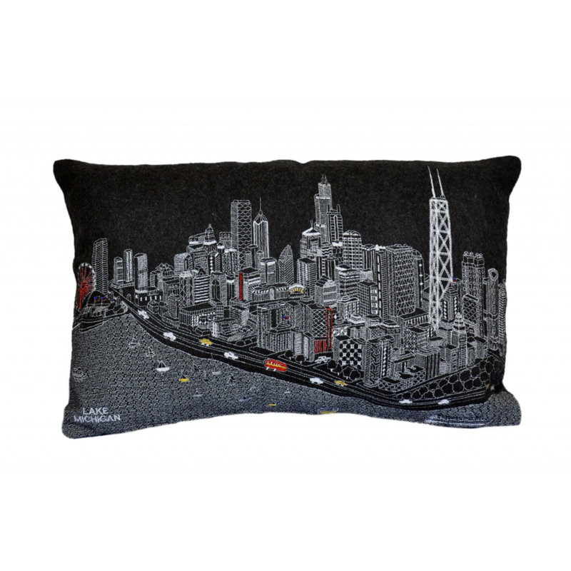 Coussin lombaire 24 po Minneapolis, Noir mat / rouge