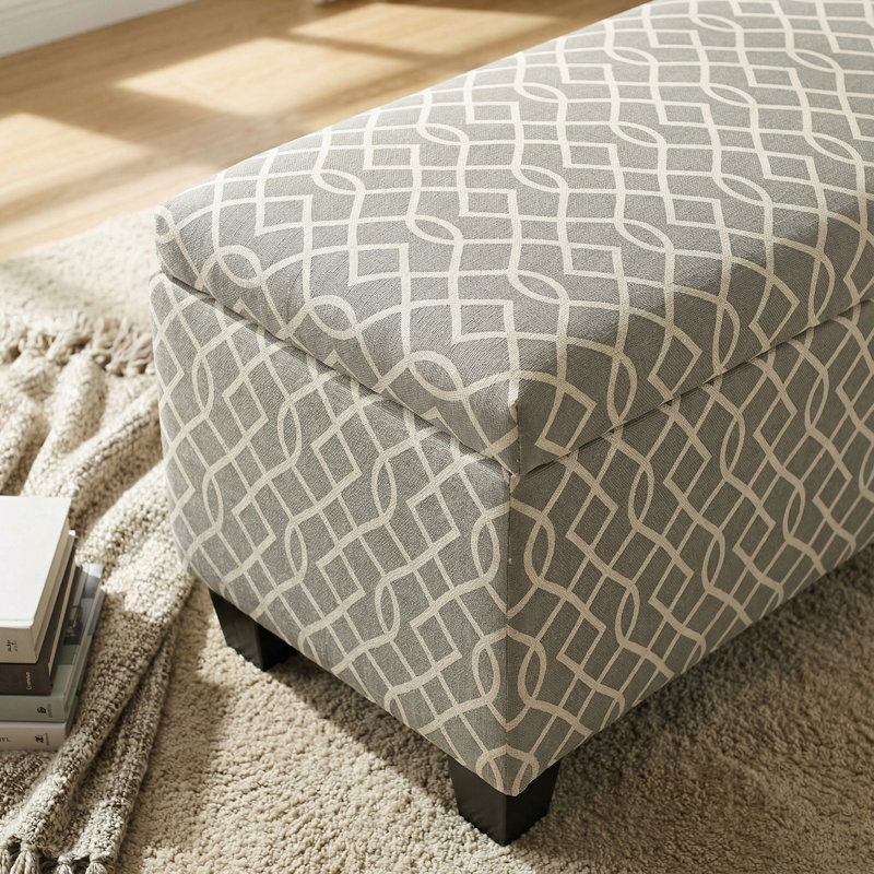 Barlett Linen Blend Upholstered Storage Bench
