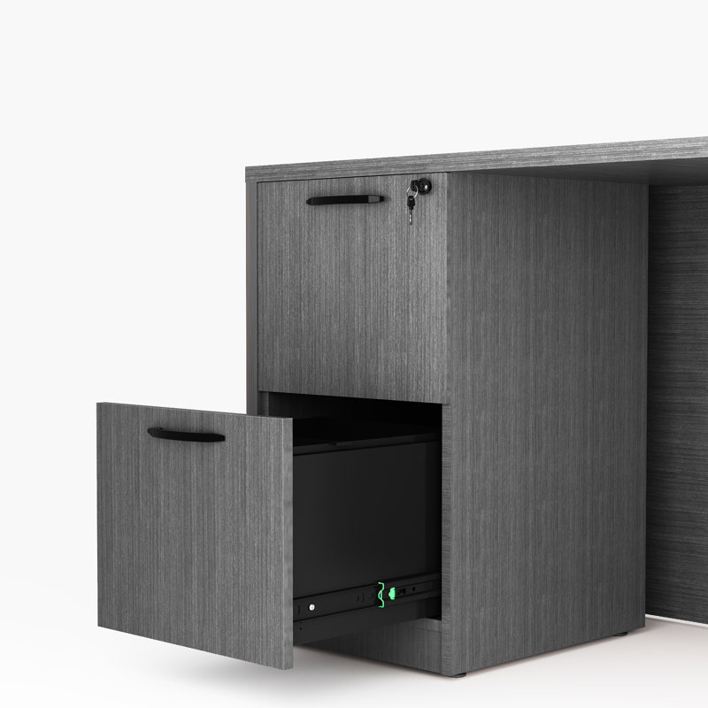 Nikkitta 66.93" Rectangle Executive Office Desk, Gray