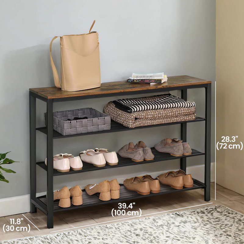 Range-chaussures à 4 étages de 20 paires de l 39,4 po, H 28,3 po x l 39,4 po x P 11,8 po