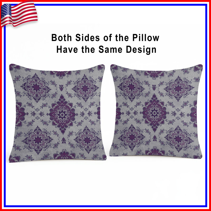 Coussins décoratifs mauve à double face mauve, 20 x 20 pouces