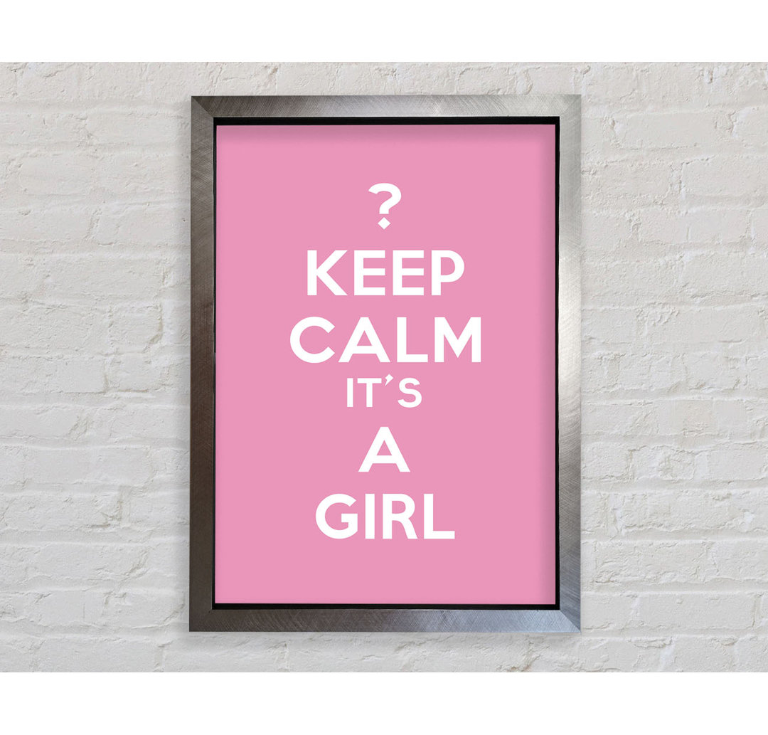 Kinderzimmer Zitat Keep Calm Girl Pink - Druck