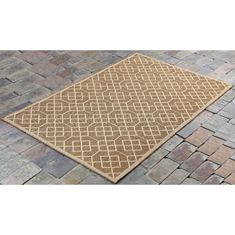 Tapis espace intérieur/extérieur beige blocks Boutte, Rectangulaire 4 pi 5 po x 7 pi