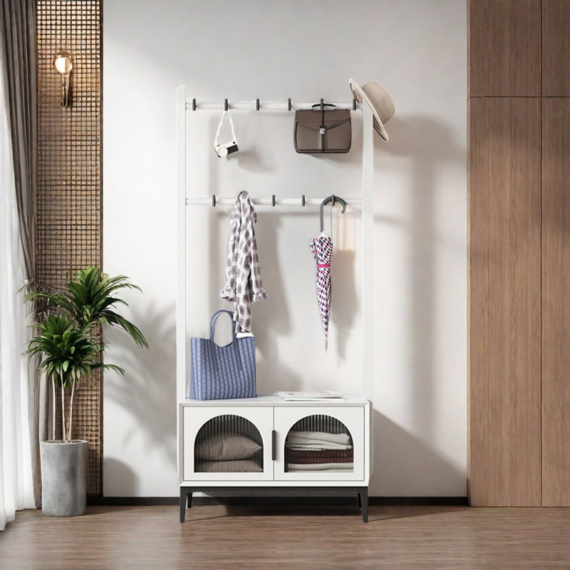 Portemanteau, armoire à chaussures, plateau à langer, Crème, crème