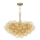 Bubbles Chandelier with Amber Glass