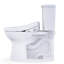 Toilette allongée deux pièces TOTO® Drake® Transitional WASHLET® + deux pièces allongée de 1,28 GPF avec siège bidet en coton blanc