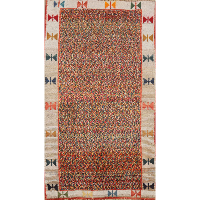 Tapis traditionnel en laine fait à la main de style Gabbeh 3 x 5