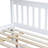 Twin Over Full Rubber Wood Bunk Bed With Trundle, Convertible Ladder And Guardrail, Detachable, Convertible Bed, With Twin Size Trundle ,White