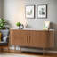 Buffet 55 "avec portes coulissantes cannelées, armoire de rangement Tambour avec tablettes-97261537