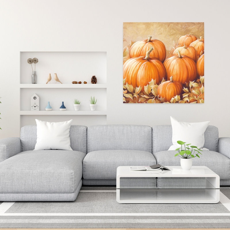 Contemporary Pumpkin Patch With Fall Farm Art, 36" H x 36" W