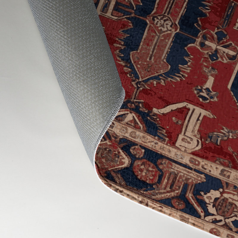 Tapis d'intérieur et d'extérieur brun Persian, Rectangle 5 pi x 7 pi