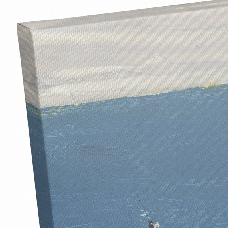 Formes abstraites bleues - peinture sur toile, Toile tendue, H 20 po x l 20 po x P 1,25 po