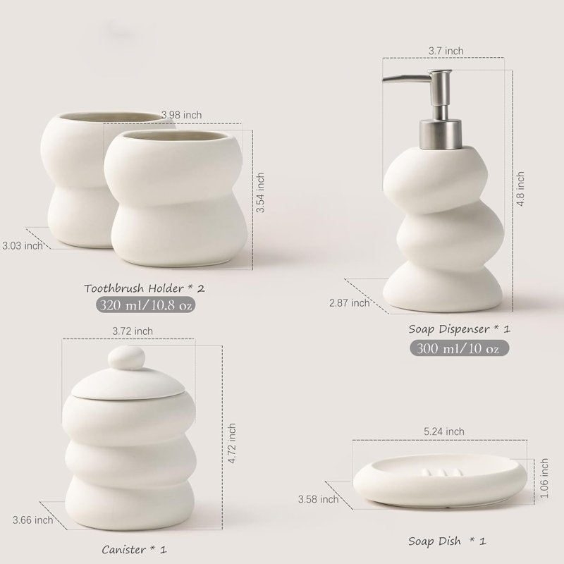 Irregular Shaped Small Bathroom Set With Complete Accessories