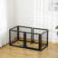 Freestanding Pet Gate 6 Panel Foldable Playpen Black