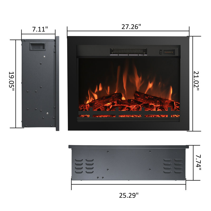 Aaryana Electric Fireplace Insert, 21" H x 27.26" W x 7.74" D