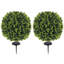 Ensemble de 2 buissons sphériques artificiels en forme de buis artificiel de 1,3 pi (15,8 po) avec piquet de sol intégré, verdure artificielle intérieure et extérieure résistante aux rayons UV, plantes artificielles pour le jardin, le porche et le b