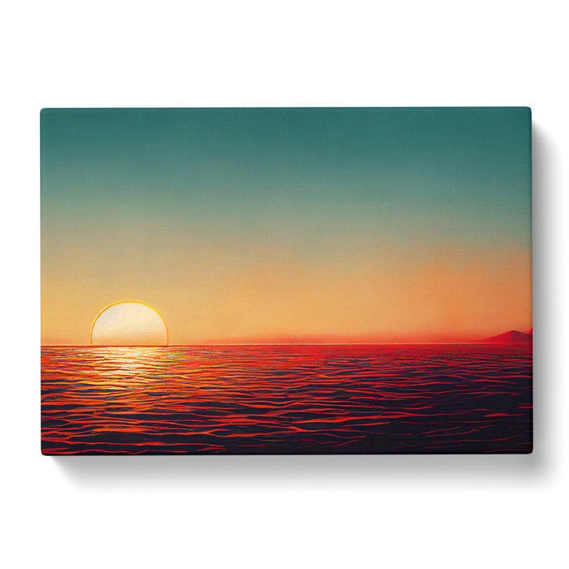 Desirable Seascape At Sunset - Wrapped Canvas, 35cm H x 50cm W x 3cm D