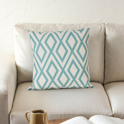 Contemporary Diamond Indoor/Outdoor Throw Pillow