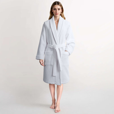100% Cotton MicroCotton Bathrobe for Women – Soft, Absorbent & Breathable Terry Robe with Waist Belt and Pockets – Sizes S-XL