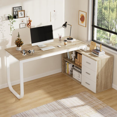 Modular L-Shaped Steel Writing Desk