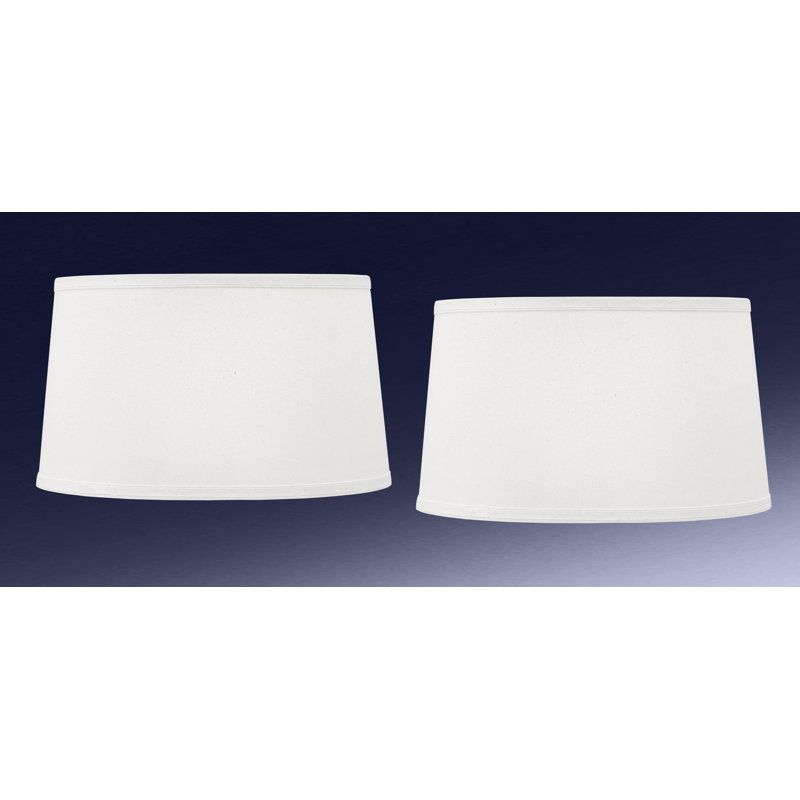 Abat-jour tambour en lin H 10 po x l 17 po (araignée), H 10 po x l 17 po, Blanc