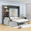 Grand lit escamotable avec canapé et tablettes-304136824