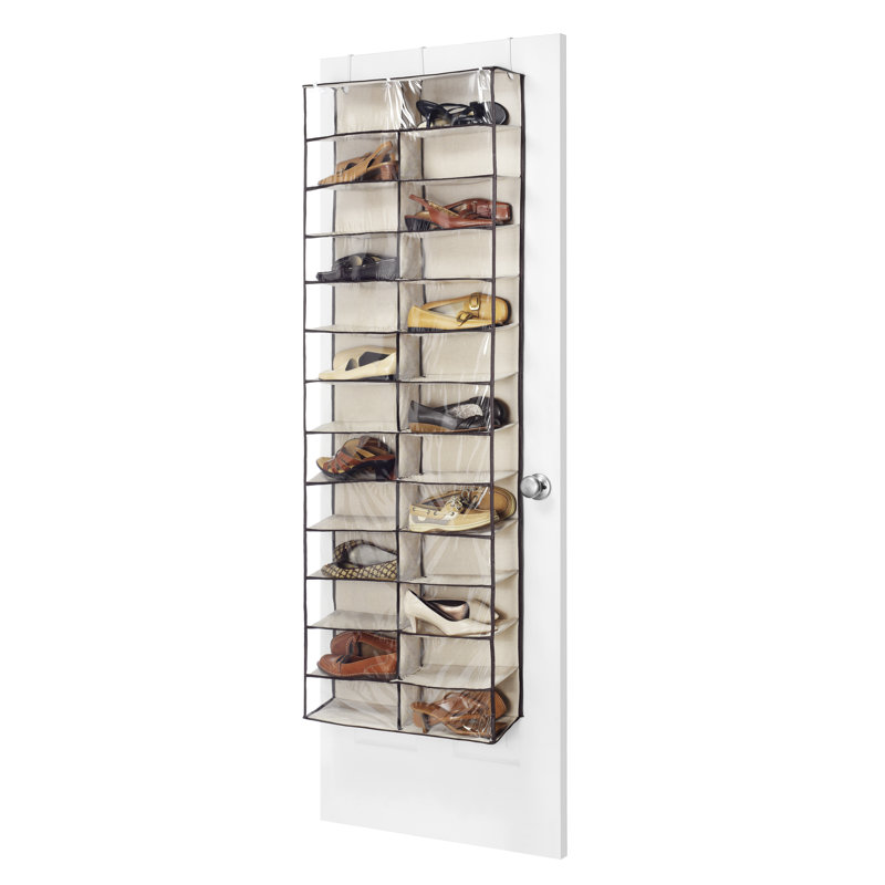 Tablettes pour chaussures à suspension sur porte 26 sections - espresso - l 22 po x H 63 po