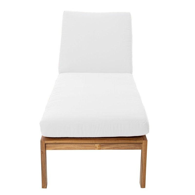 Venice Outdoor Teak Chaise Lounge, White