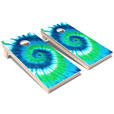 Tie Dye Cool Swirl All-Weather Composite Cornhole Board Set