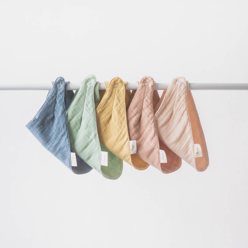 Muslin 3Pc Bib Set -River, Green
