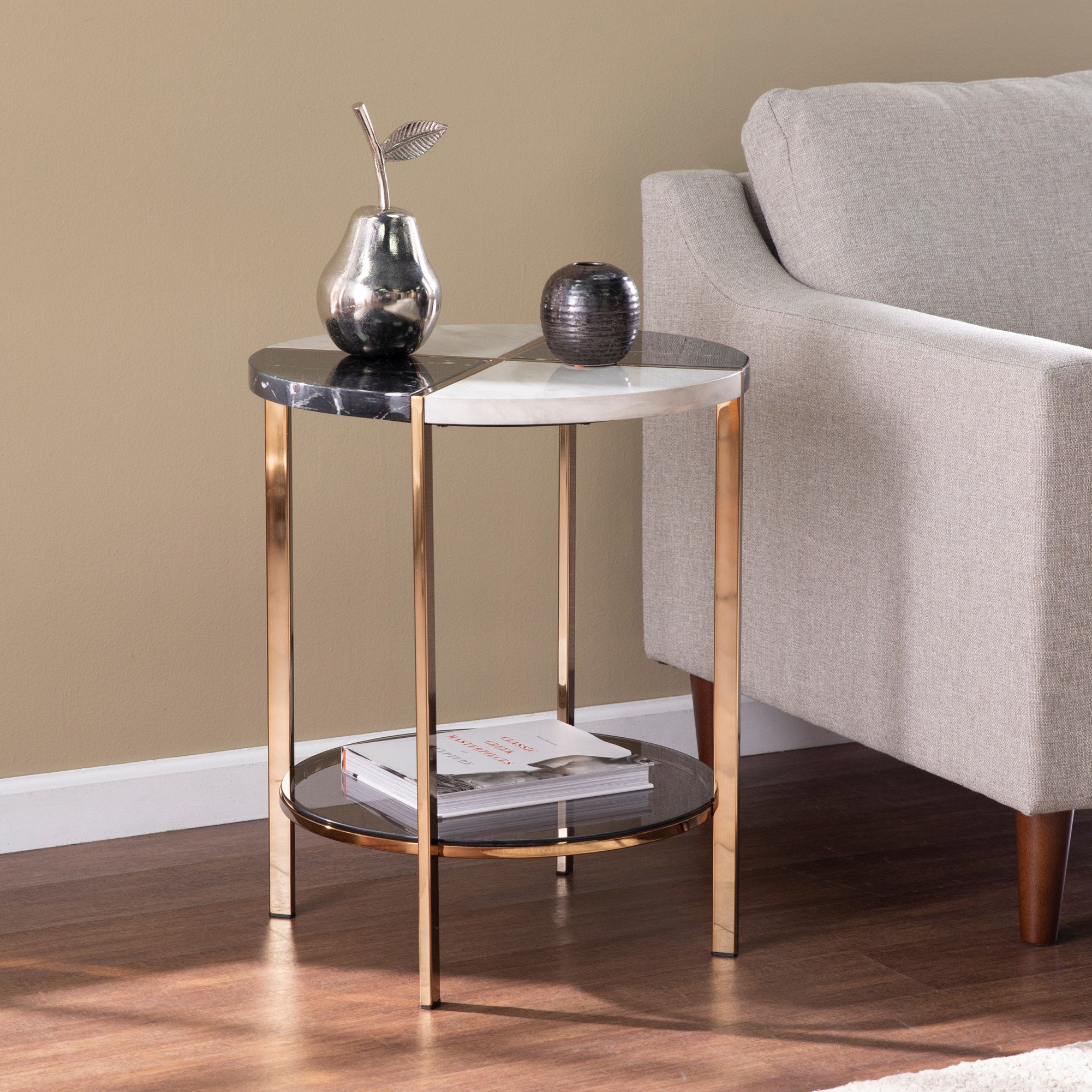 Latitude Run® Round End Table, Accent Table, Living Room Beside Table | Wayfair
