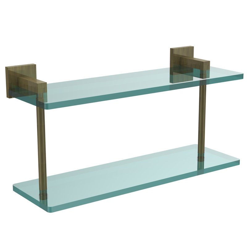Haranu 2 Piece Tiered Shelf, Antique Brass