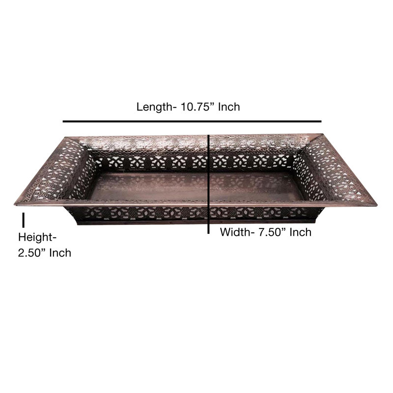 Perforated Trays Metal Tray, 2.5" H x 13.75" L x 7.5" W, Brown