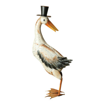  Metal Top Hat Duck Figurine Decorative Tabletop Home Decor Sculpture 22.25"L