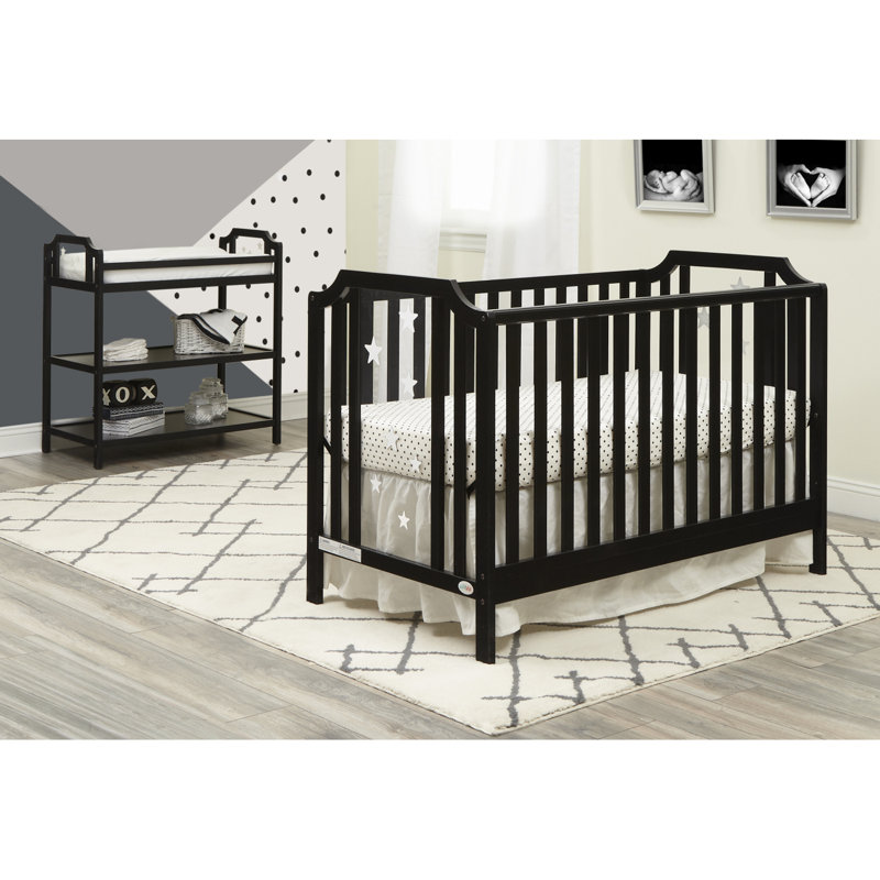 Lit de bébé convertible 3-en-1 Celeste noir, Noir