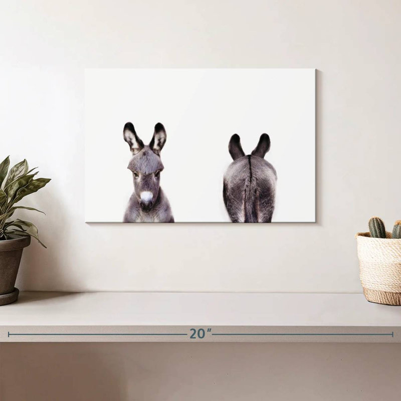 Brampt Donkey Front And Back Portrait, 8" H x 12" W