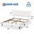Queen Size Bed Frame Velvet Upholstered Platform with Adjustable Vertical Channel Tufted Headboard, No Box Spring Needed, White-814809960-814809958