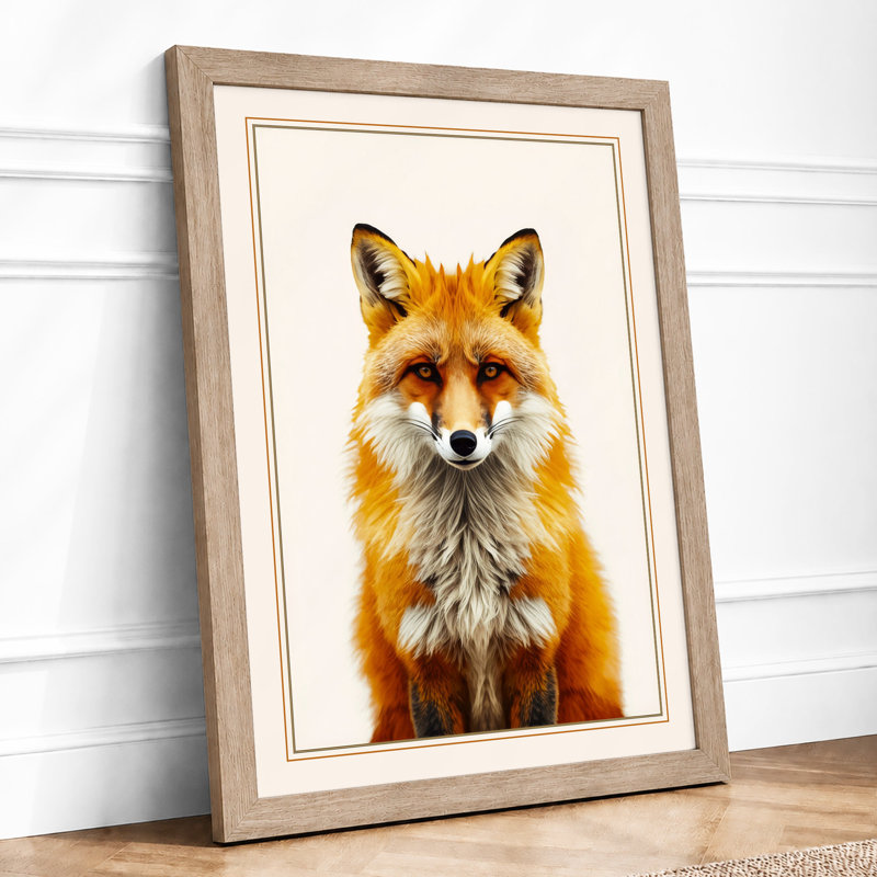 Fox Portrait Boho - Framed Print, A1 - 84.1 x 59.4 cm, Oak