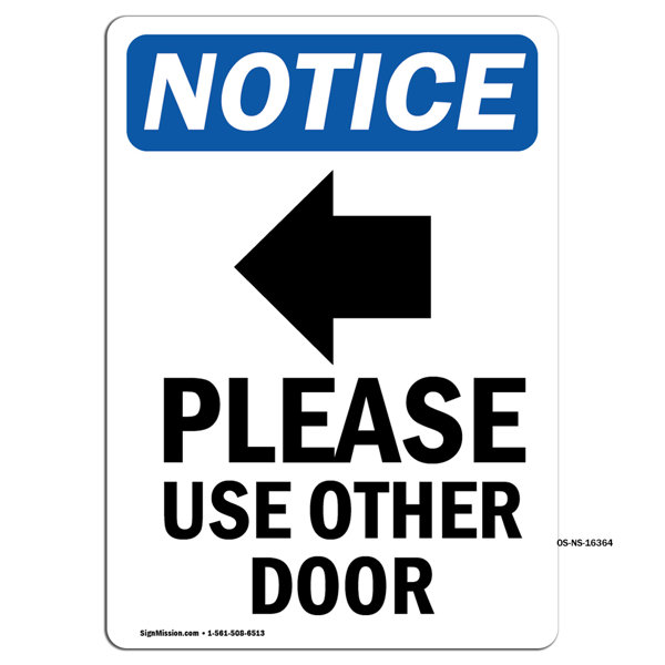 SignMission Please Use Other Door Sign | Wayfair