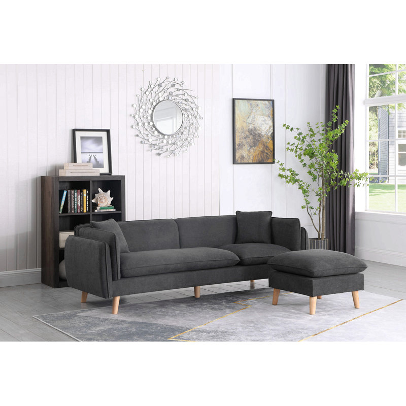 Canapé modulaire en tissu gris foncé Brayden