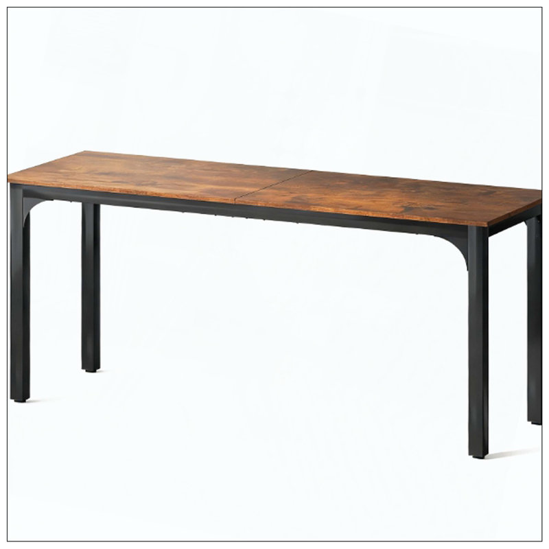 Desktop Desk Metal Legs Computer Desk Home Office Sturdy Practical, Rustic Brown