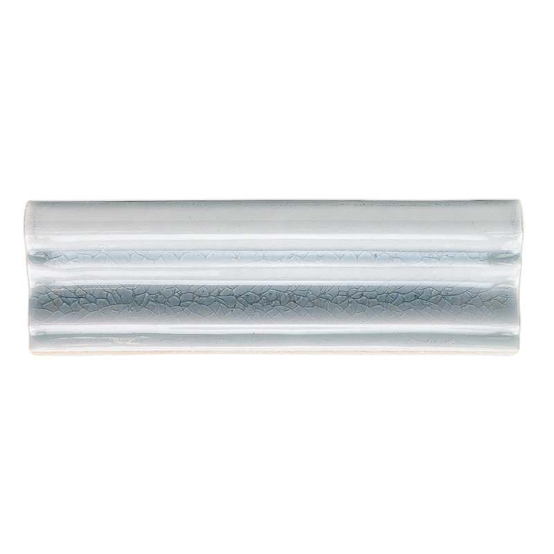 Delphi 6" x 2" Polished Ceramic Chair Rail Tile Trim, Blue