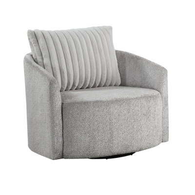 Madera 40.5" Modern & Contemporary Swivel Chair - Chenille Swivel Chair Supportive Pocket Coil Seating, Luxurious Chenille & Corduroy Upholstery