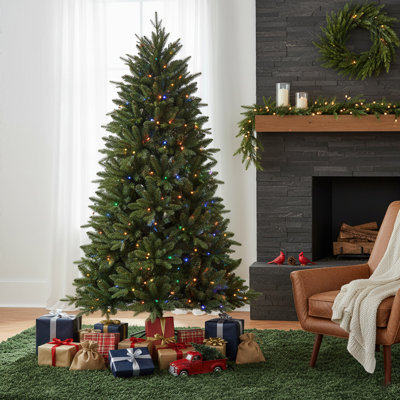 Pre-Lit Multi-Color LED Artificial Christmas Tree - Realistic Spruce with Vibrant Lights for Festive Holiday Magic
